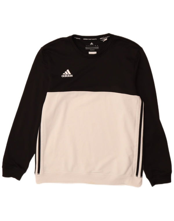 ADIDAS Herren Climalite Sweatshirt Pullover Large Weiß Colourblock Polyester