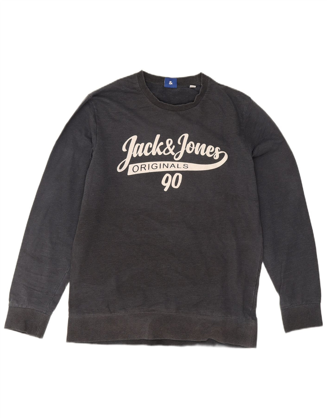 Jack & Jones Herren-Sweatshirt mit Grafik, groß, aus grauer Baumwolle
