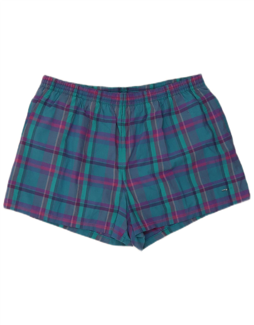 Adidas Herren Badeshorts Large W36 L3 Türkis Plaid Retro