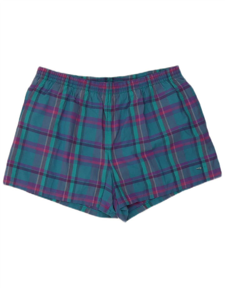 Adidas Herren Badeshorts Large W36 L3 Türkis Plaid Retro