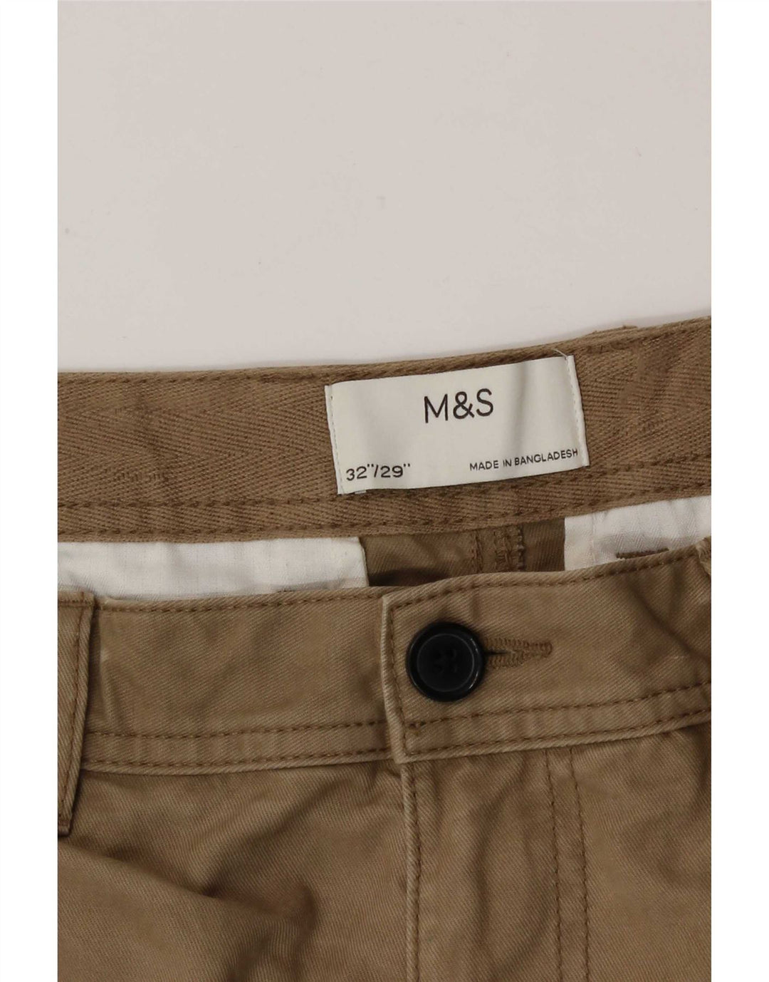 Gerade Herren-Cargohose von Marks & Spencer, W32, L29, Beige, Baumwolle