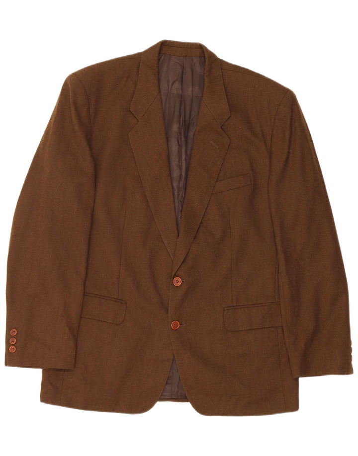 Massimo Dutti Herren-Blazer mit 2 Knöpfen, EU 52, große braune Wolle