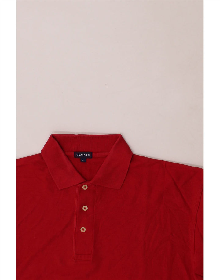 GANT Mens Polo Shirt Large Red Cotton Vintage Gant and Second-Hand Gant from Messina Hembry 