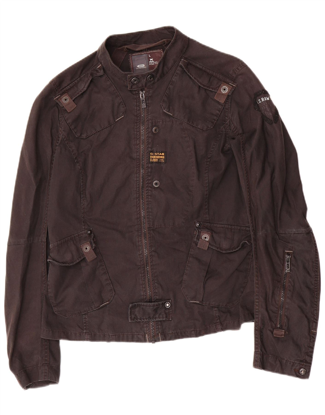 G-Star Damen Utility Jacke UK 14 Large Schwarze Baumwolle