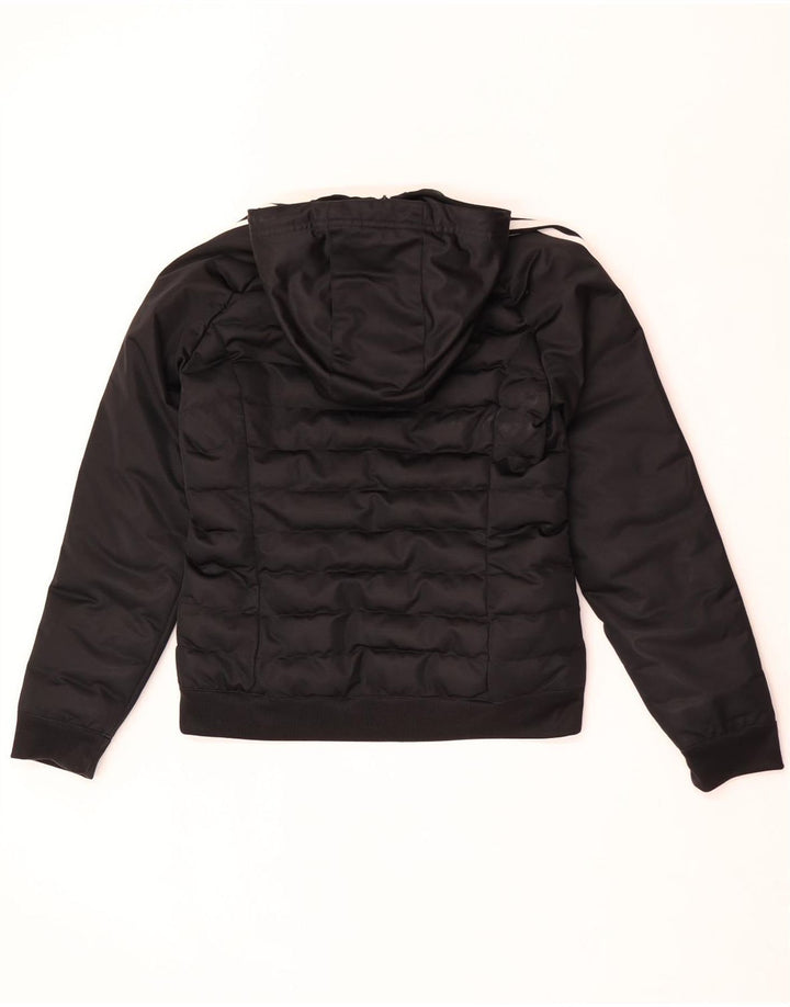 Adidas Damen Kapuzenjacke, gepolstert, UK 12, mittelschwarz, Polyester