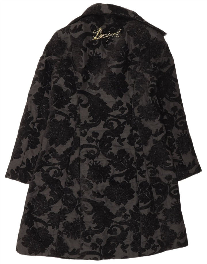 Desigual Damen-Mantel mit normaler Passform, EU 42, groß, schwarz, floral, modern