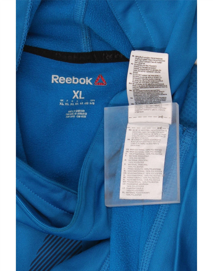 REEBOK Herren Graphic Hoodie Pullover XL Blaues Polyester