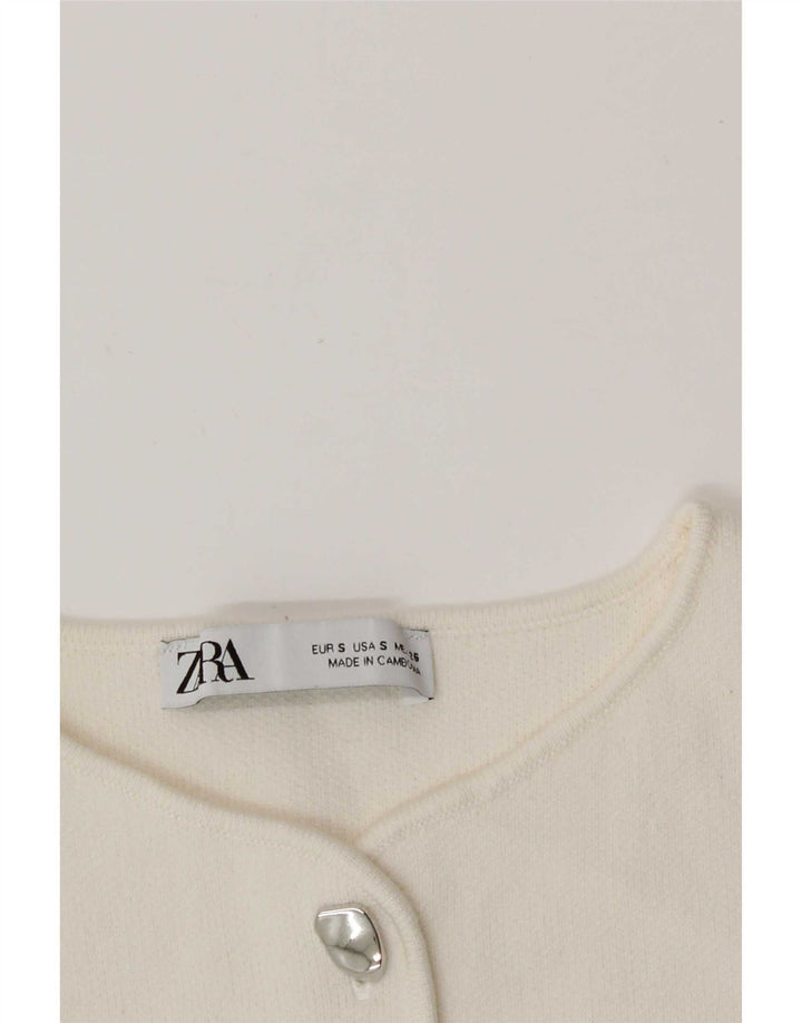 Zara Damen Weste UK 8 Small Weiß