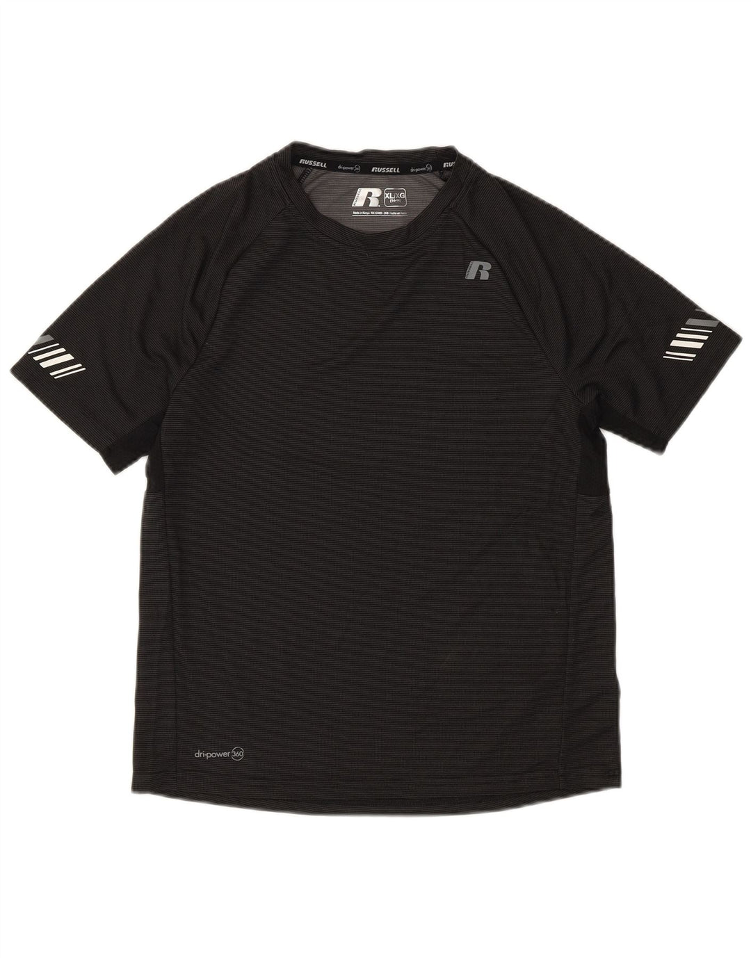 Russell Athletic T-Shirt für Jungen, 14–15 Jahre, XL, schwarz gestreift, Polyester