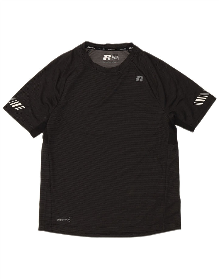 Russell Athletic T-Shirt für Jungen, 14–15 Jahre, XL, schwarz gestreift, Polyester