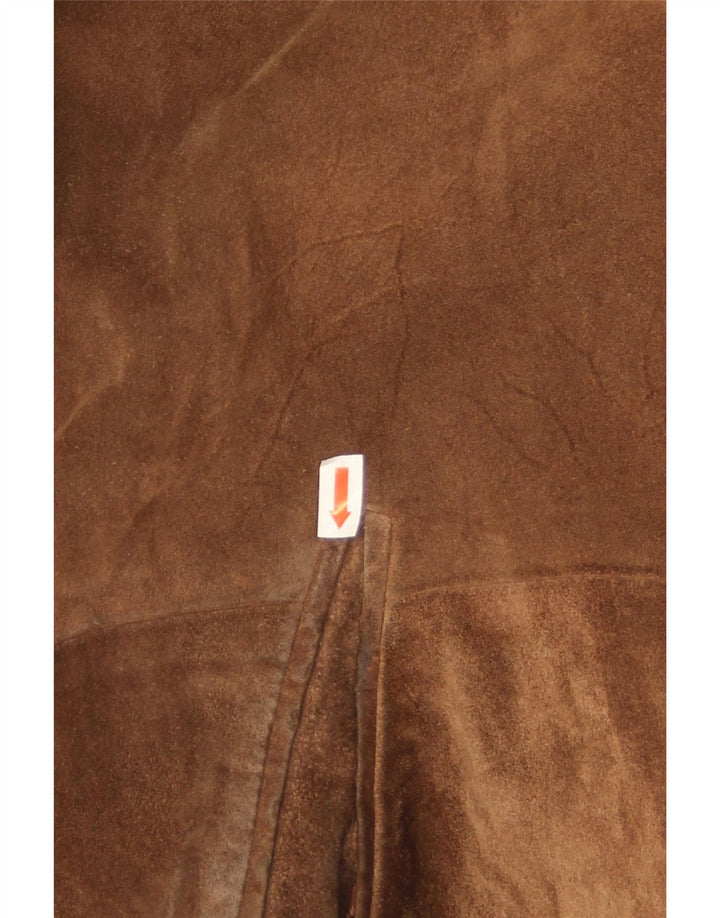 Vintage Herren Wildleder-Shearling-Jacke UK 38 Mittelbraunes Leder