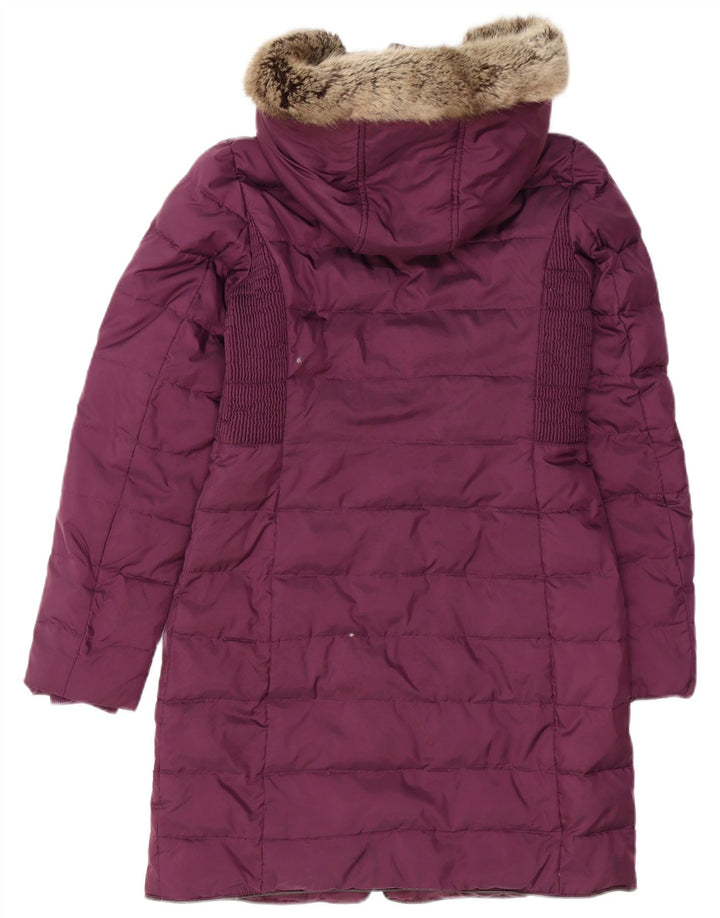 JOULES Damen Übergroßer, wattierter Mantel mit Kapuze, UK 8, Größe S, Lila, Polyester