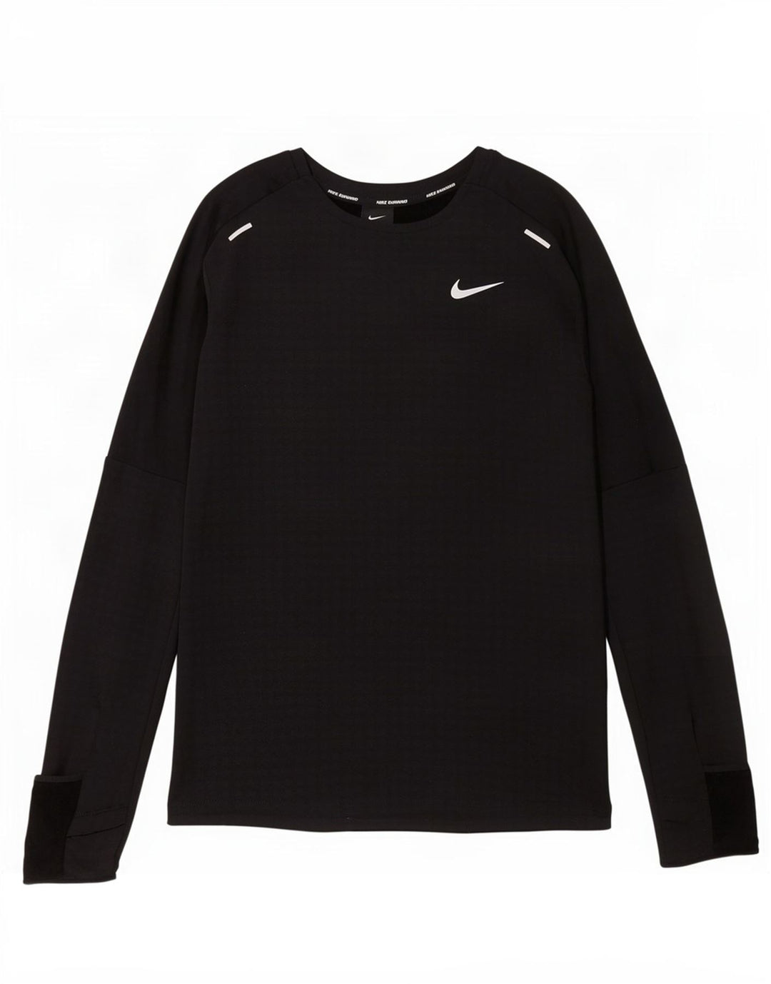 Nike Herren-Laufoberteil, langärmlig, mittelschwarz, Polyester