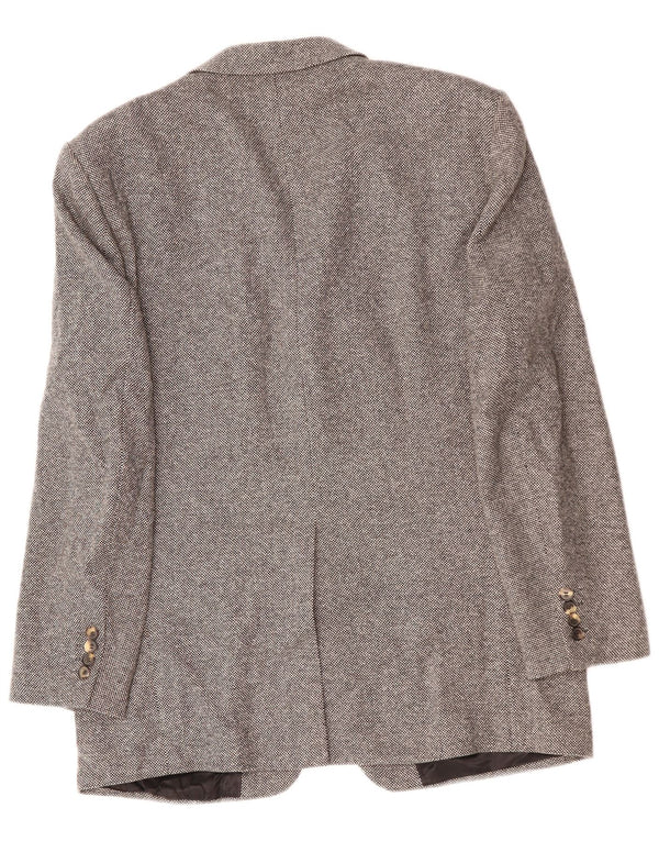 KARL LAGERFELD Herren-Blazerjacke mit 3 Knöpfen, UK 40, große graue Wolle