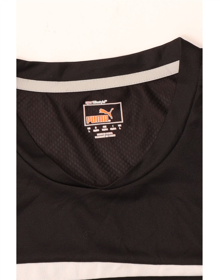 Puma Herren T-Shirt Top Large Schwarz Colourblock