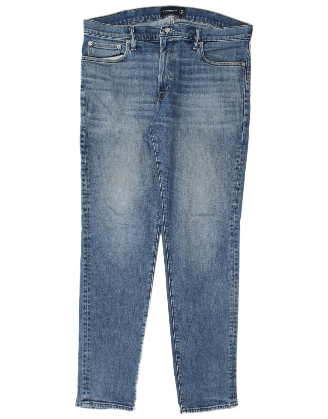 ABERCROMBIE & FITCH Herren-Stretch-Röhrenjeans W36 L32 Blaue Baumwolle