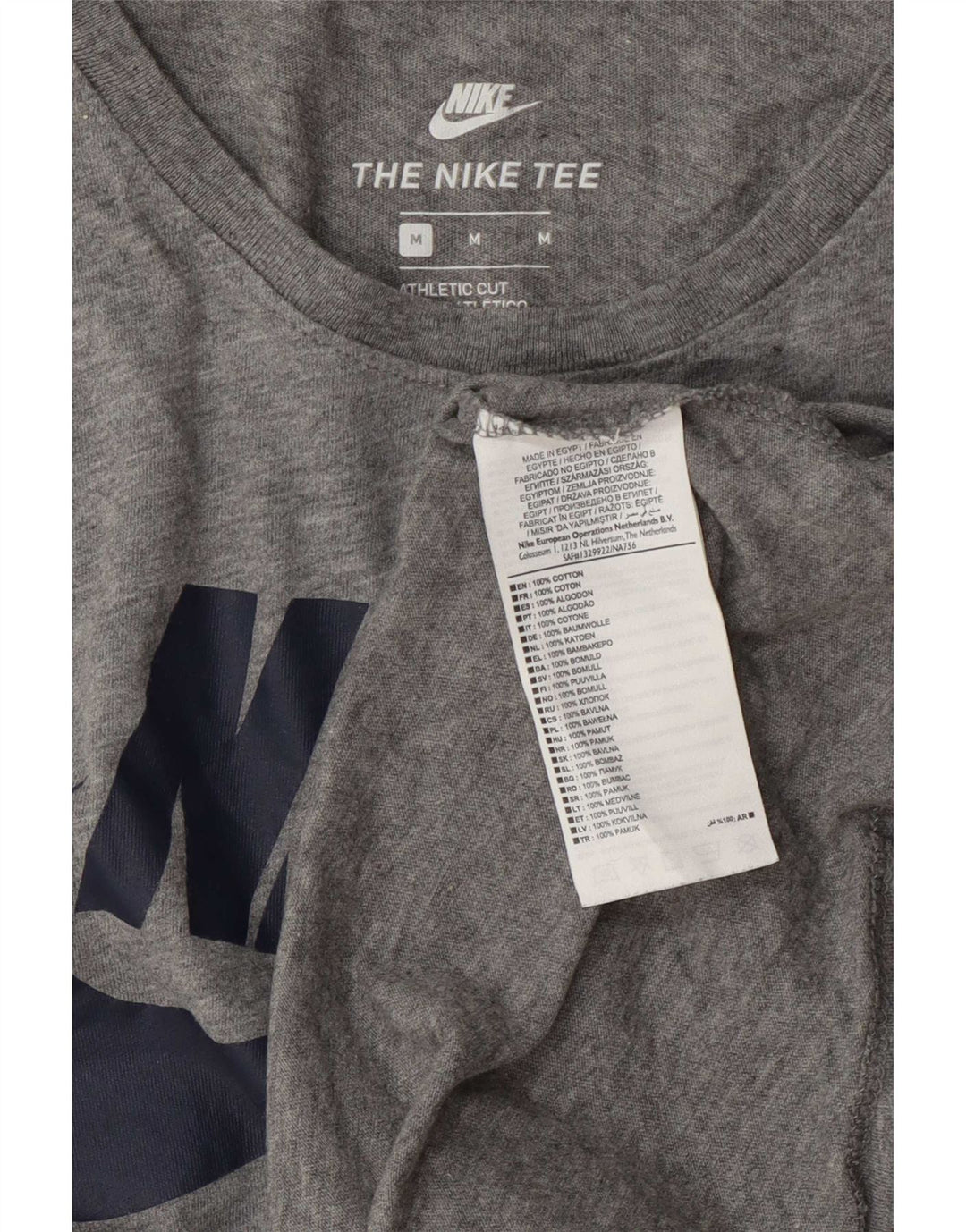 Nike Herren Athletic Cut Graphic T-Shirt-Oberteil aus mittelgrauer Baumwolle