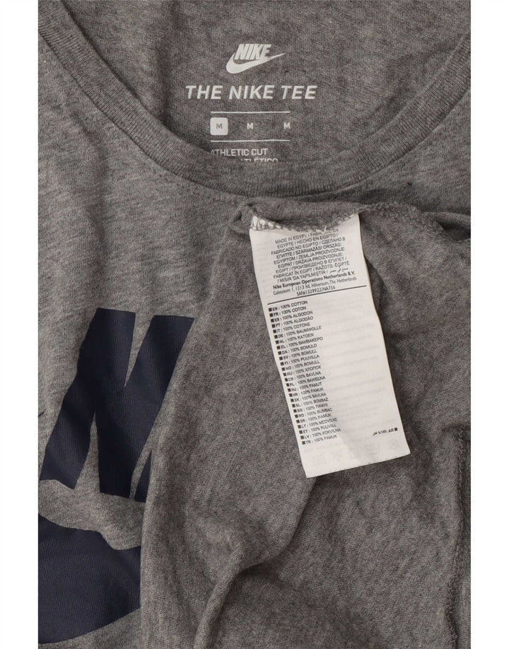 Nike Herren Athletic Cut Graphic T-Shirt-Oberteil aus mittelgrauer Baumwolle