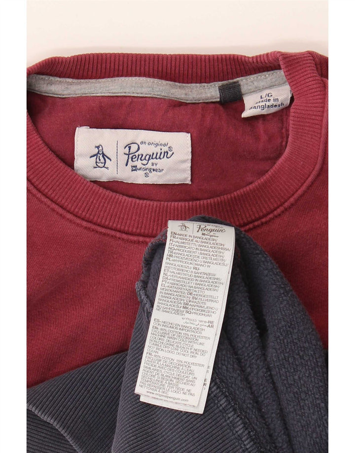 Penguin Herren-Sweatshirt, groß, mehrfarbig, Colourblock-Baumwolle