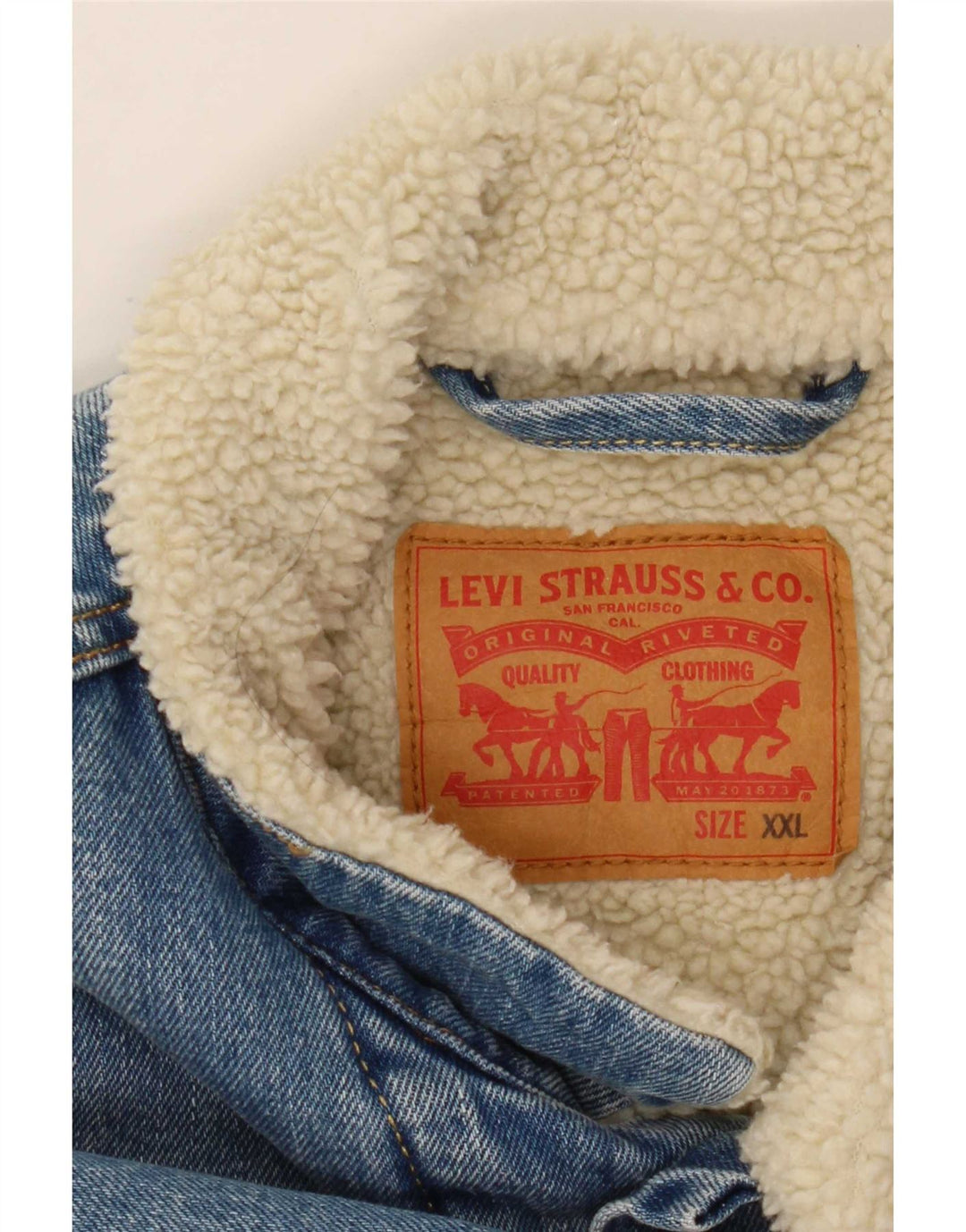 Levi's Herren Sherpa Jeansjacke UK 44 2XL Blaue Baumwolle