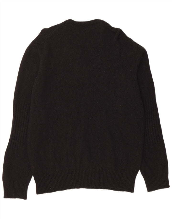 Woolrich Herren-Pullover mit grafischem Rundhalsausschnitt, XL, schwarze Wolle