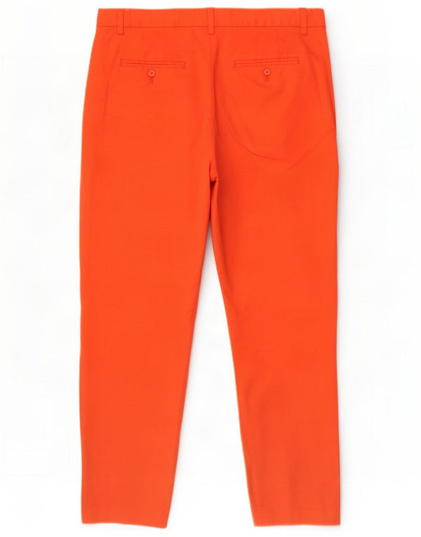 Marks & Spencer Womens Slim Fit Capri Trousers UK 10 Small W28 L23 Orange