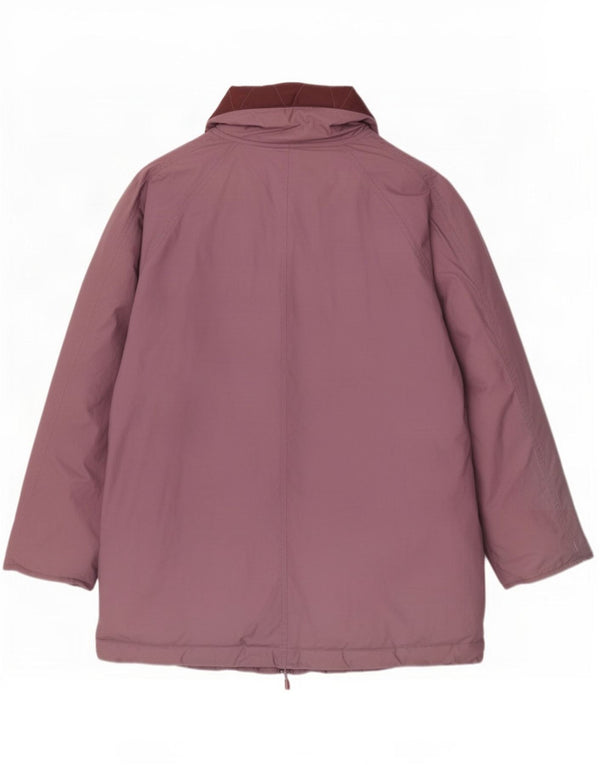 Vintage Womens Padded Coat UK 20 2XL Purple Cotton