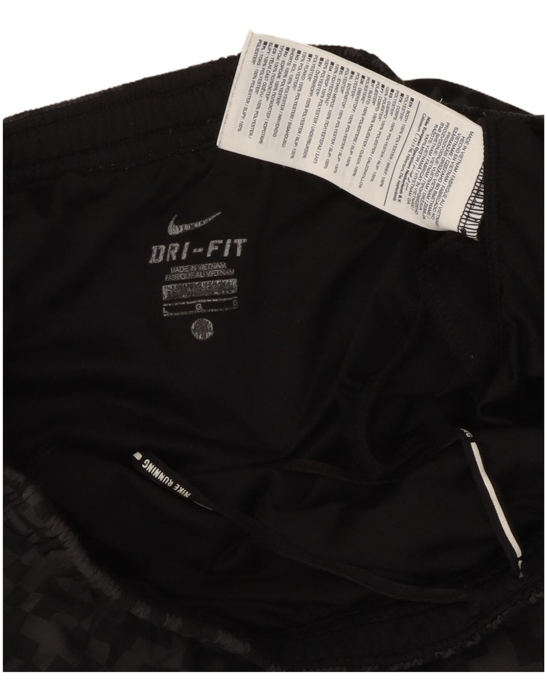 Nike Herren Dri Fit Sportshorts, großes, schwarzes, geometrisches Polyester