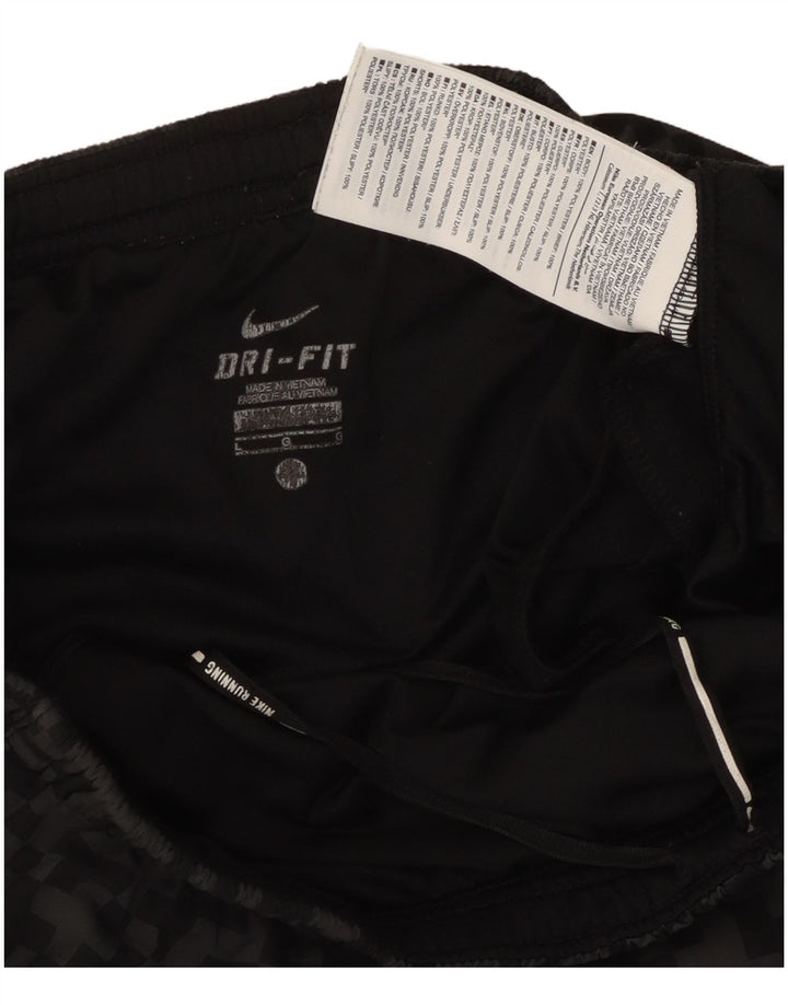Nike Herren Dri Fit Sportshorts, großes, schwarzes, geometrisches Polyester
