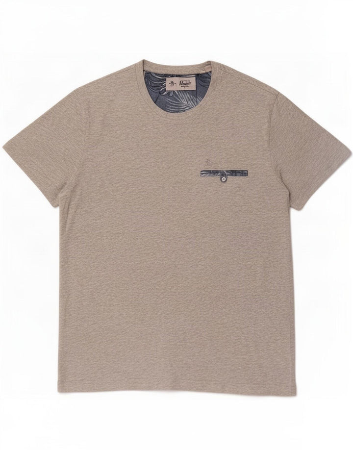 Penguin Herren-T-Shirt-Oberteil, groß, aus grauer Baumwolle