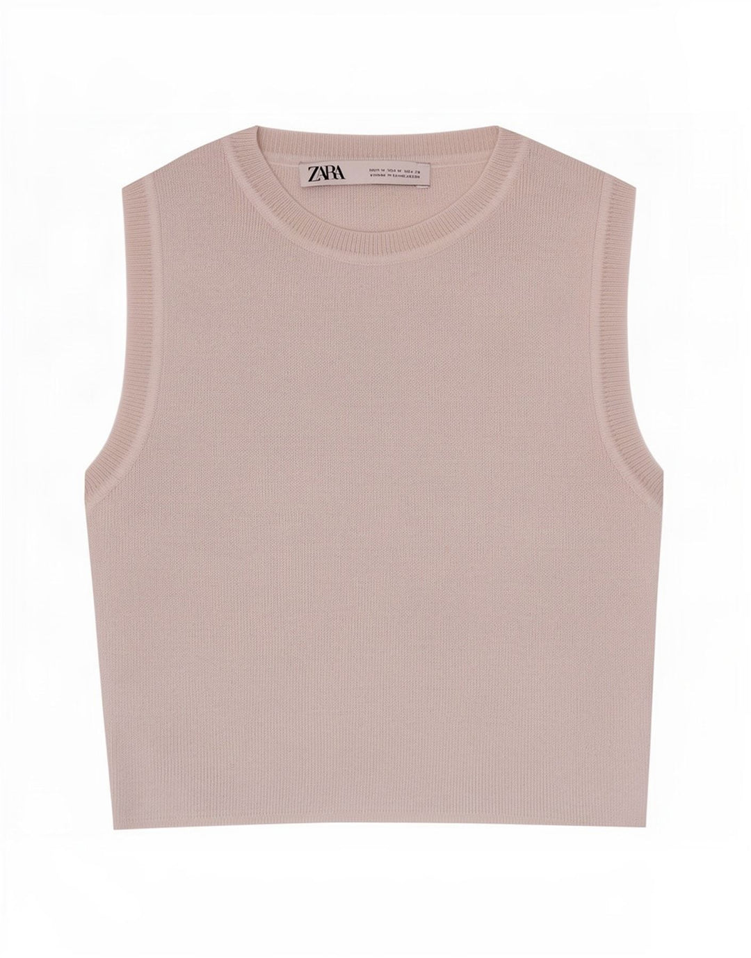 Zara Damen Crop Vest Top UK 12 Medium Beige