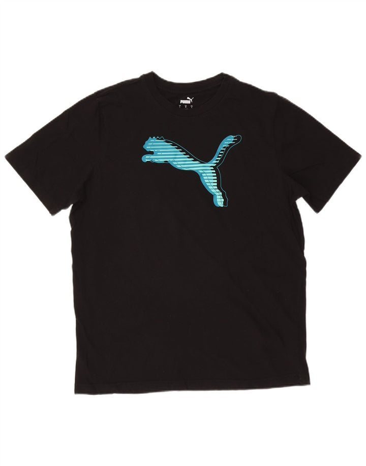 Puma Herren T-Shirt mit Grafik, groß, aus schwarzer Baumwolle