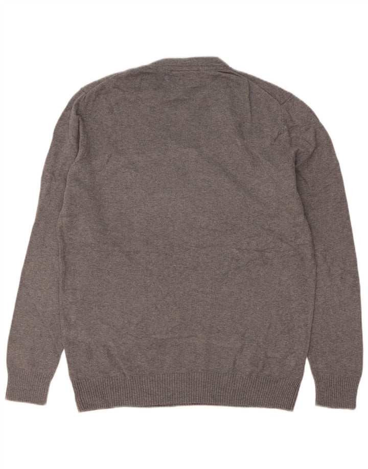 Lyle & Scott Herren-Pullover mit Rundhalsausschnitt, Größe S, grau gefleckte Baumwolle
