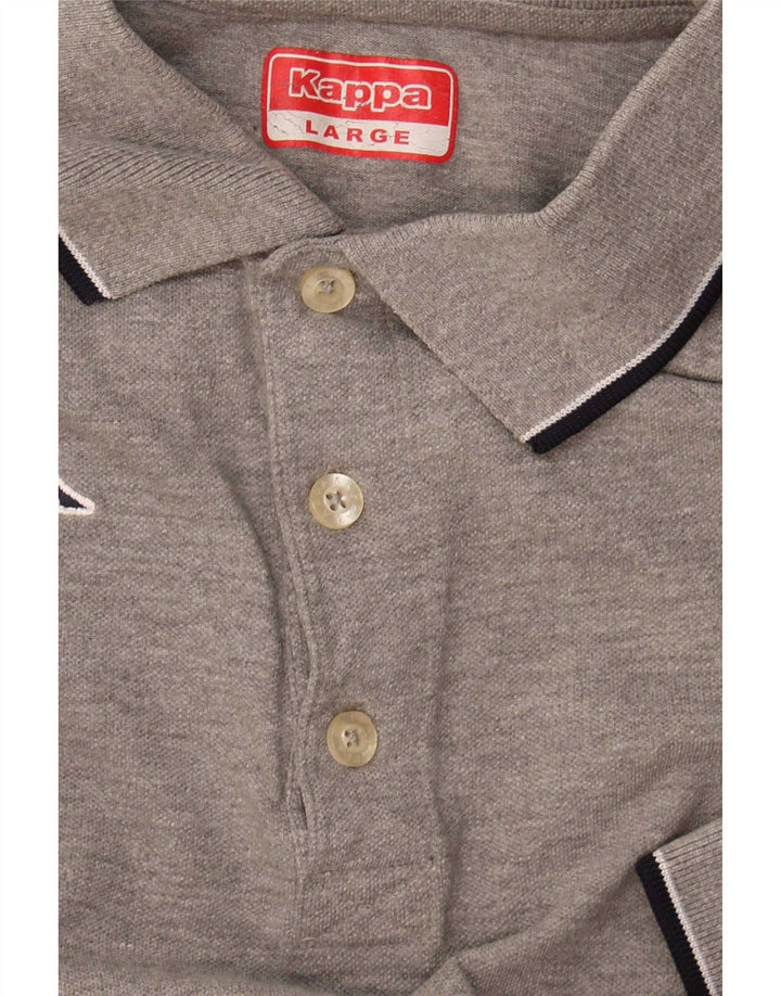 Kappa Herren-Poloshirt, groß, grau meliert