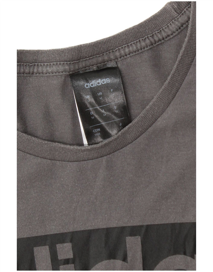 Adidas Herren T-Shirt mit drei Streifen, mittelgrauer Baumwolle