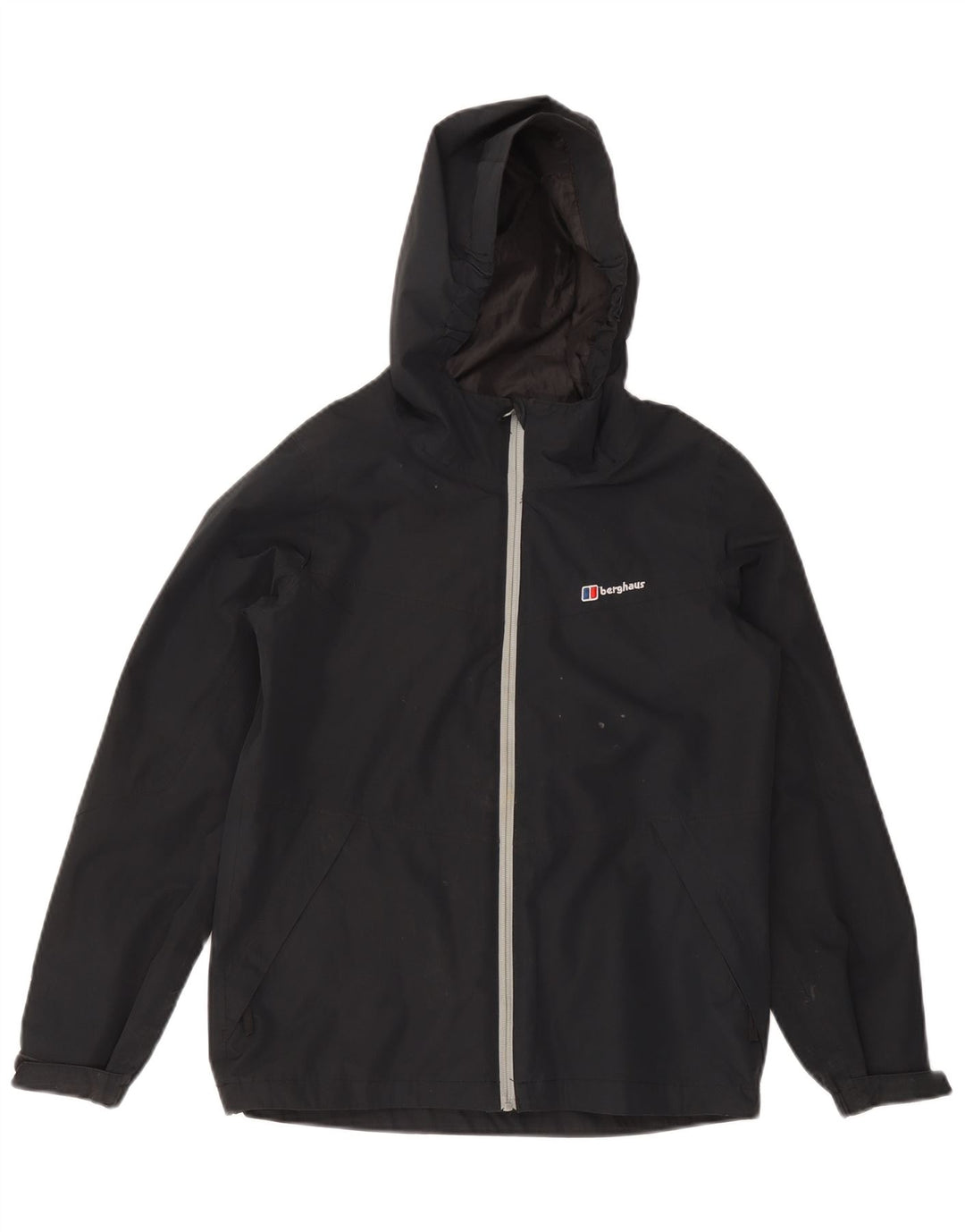 BERGHAUS Jungen-Regenjacke mit Kapuze, 11–12 Jahre, marineblaues Polyester