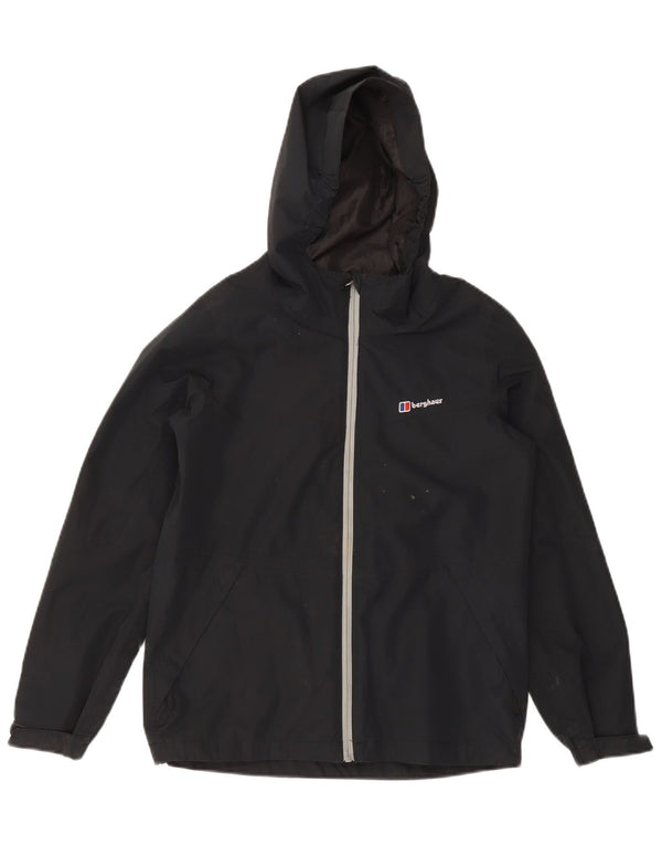 BERGHAUS Jungen-Regenjacke mit Kapuze, 11–12 Jahre, marineblaues Polyester