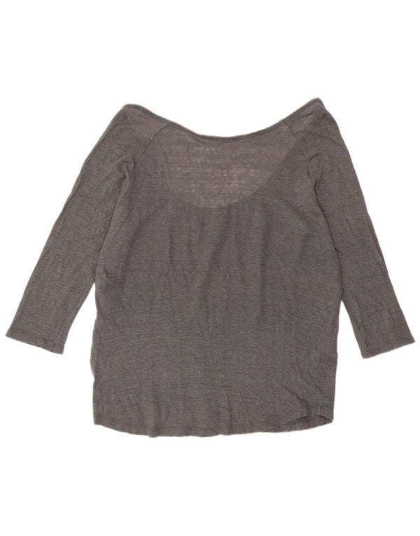 Zara Damen Top 3/4 Ärmel UK 16 Large Grau