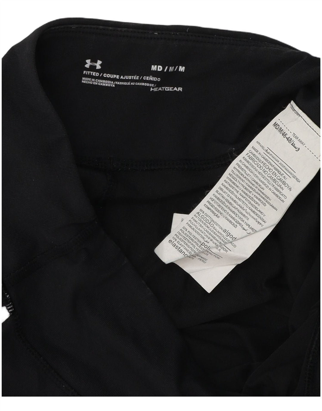 UNDER ARMOUR Damen Heat Gear Leggings UK 12 Mittelschwarz Farbblock