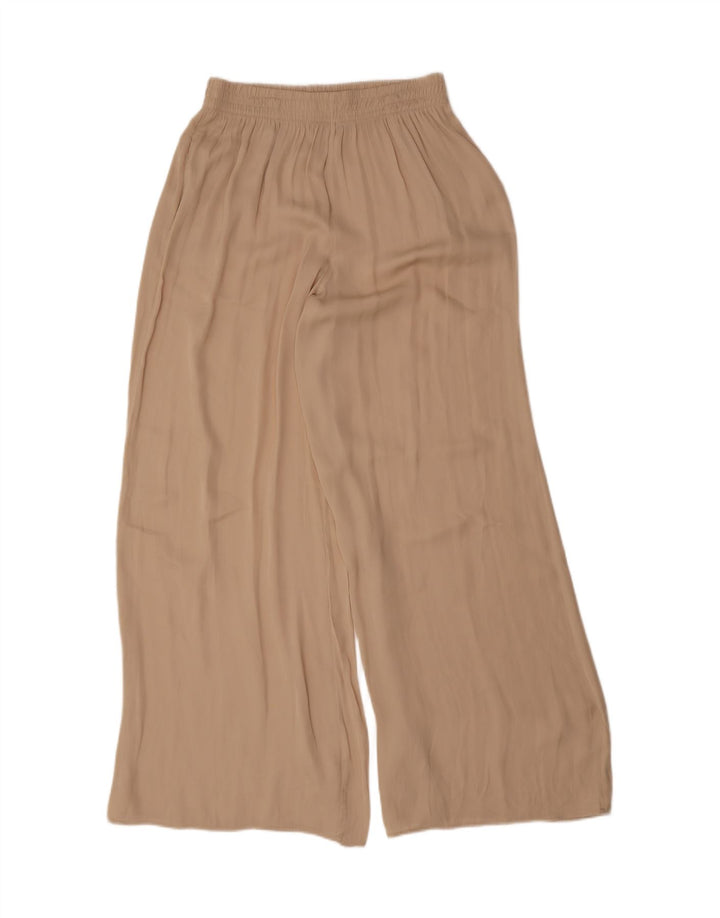 ZARA Womens Wide Leg Pegged Cropped Trousers Medium Beige Polyester Vintage Zara and Second-Hand Zara from Messina Hembry 