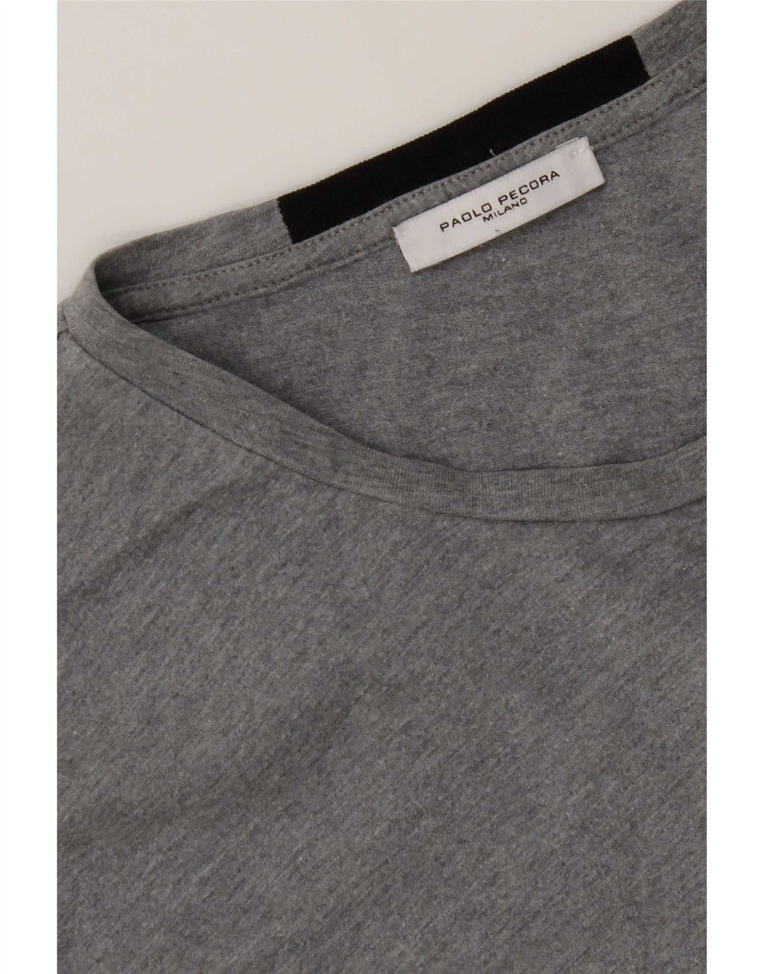 Paolo Pecora Herren T-Shirt Top Mittelgrau Farbblock