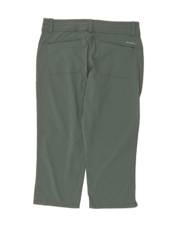 EDDIE BAUER Womens Straight Capri Trousers US 6 Medium W32 L21 Green Nylon Vintage Eddie Bauer and Second-Hand Eddie Bauer from Messina Hembry 