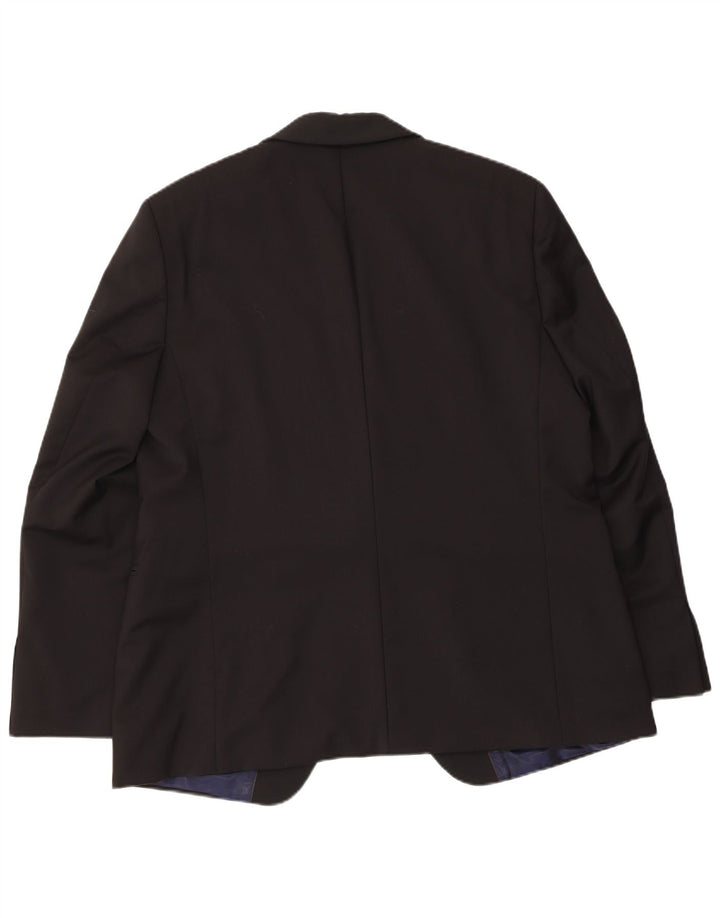 Pierre Cardin Herren 1-Knopf-Blazerjacke UK 40 Große schwarze Schurwolle