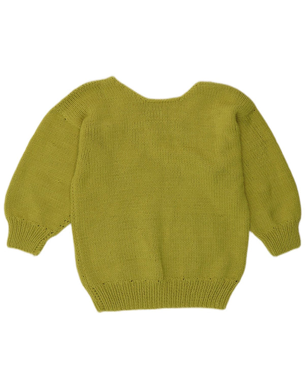 Vintage Damen V-Ausschnitt Pullover Pullover UK 16 Groß Grün