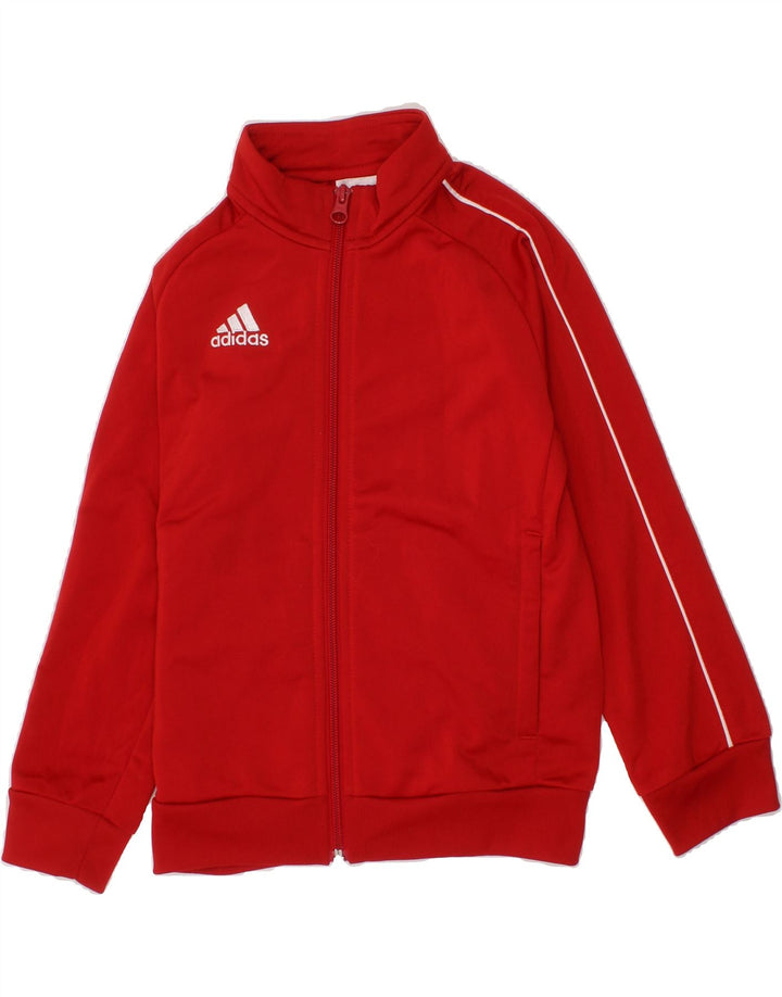 ADIDAS Boys Tracksuit Top Jacket 5-6 Years Red Polyester Vintage Adidas and Second-Hand Adidas from Messina Hembry 