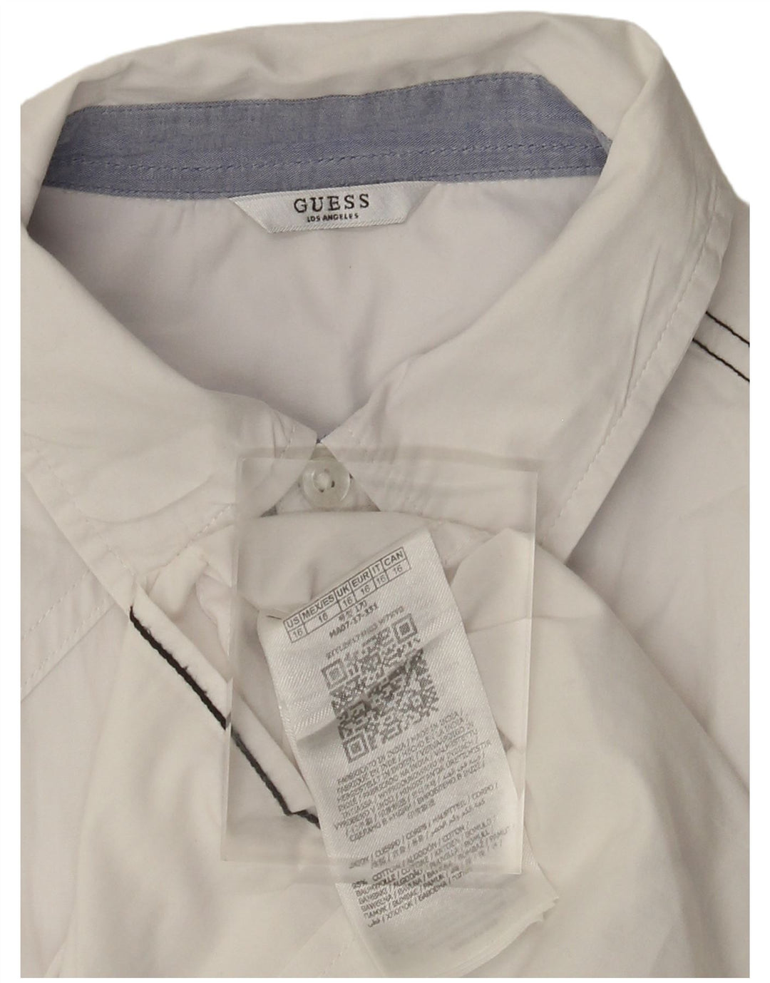 Guess Damen-Hemd UK 16 Large aus weißer Baumwolle