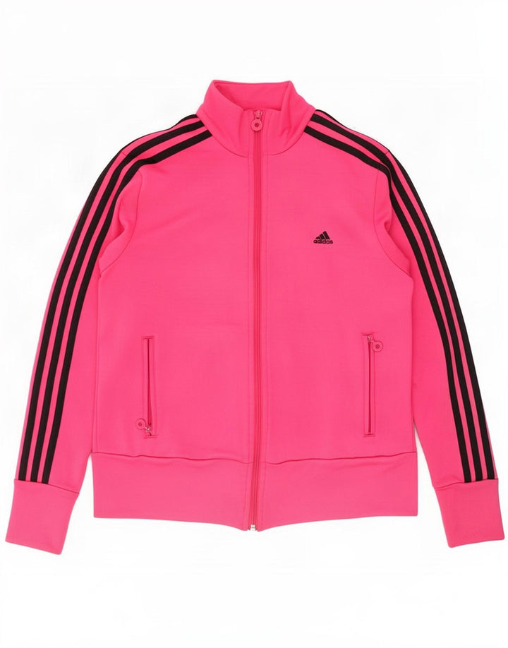 Adidas Damen Trainingsanzug Top Jacke UK 16 Large Pink Polyester