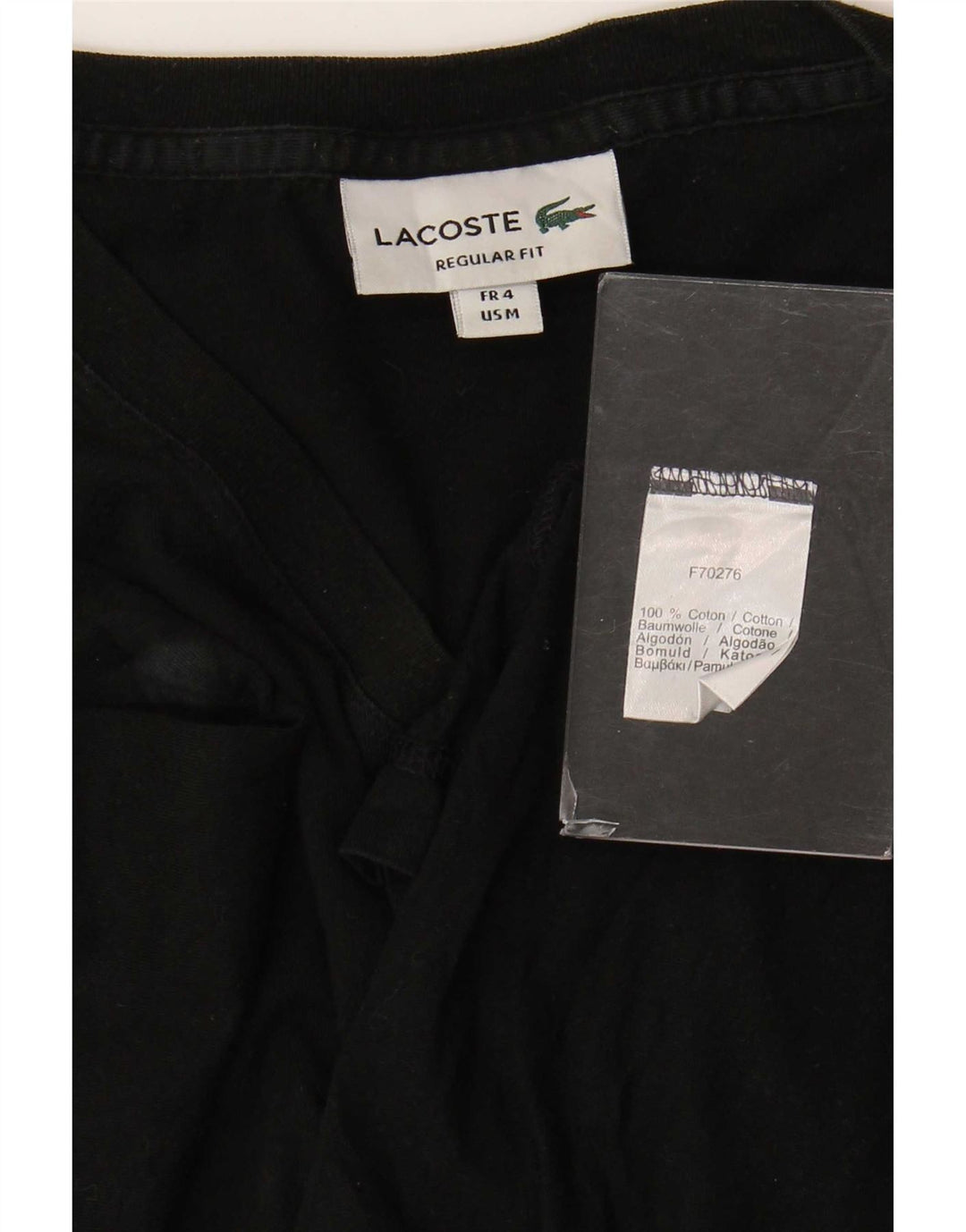 Lacoste Herren-T-Shirt mit normaler Passform, Größe 4, mittelschwarz, Baumwolle