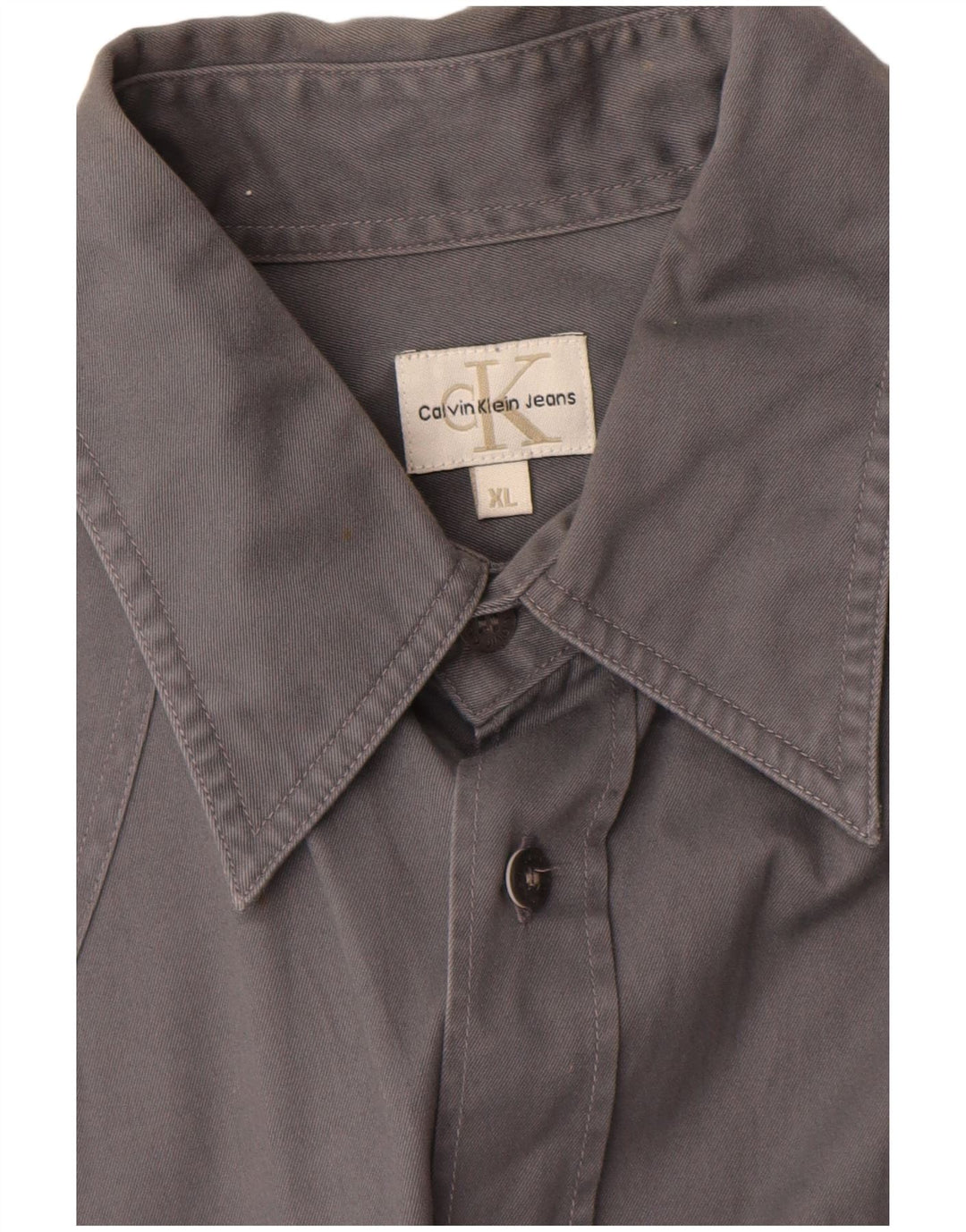 Calvin Klein Jeans Herren Westernhemd XL Grau Baumwolle