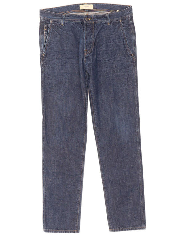 Mauro Grifoni Herren Slim Jeans W34 L32 Blaue Baumwolle